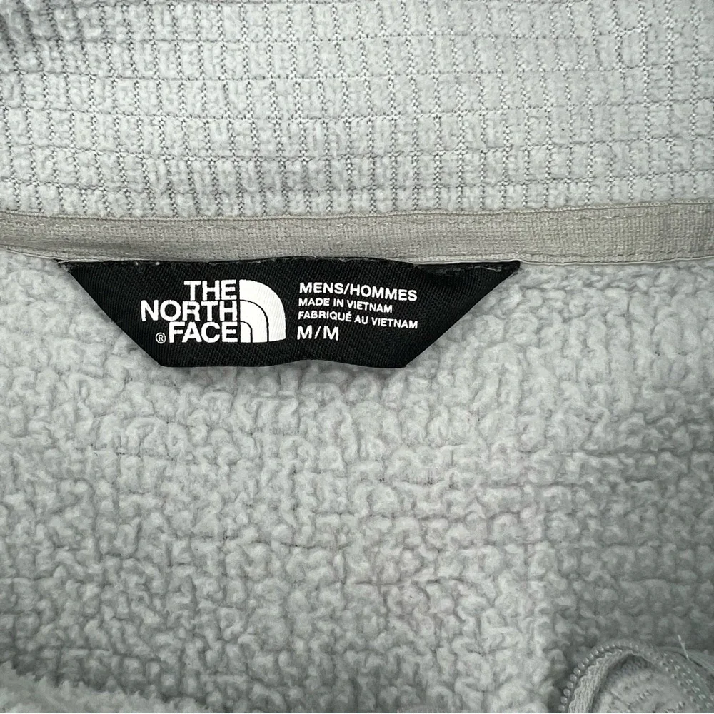 The North Face Waffle Knit Pullover Fleece 1/4 Zip Long Sleeve Mens M Gray